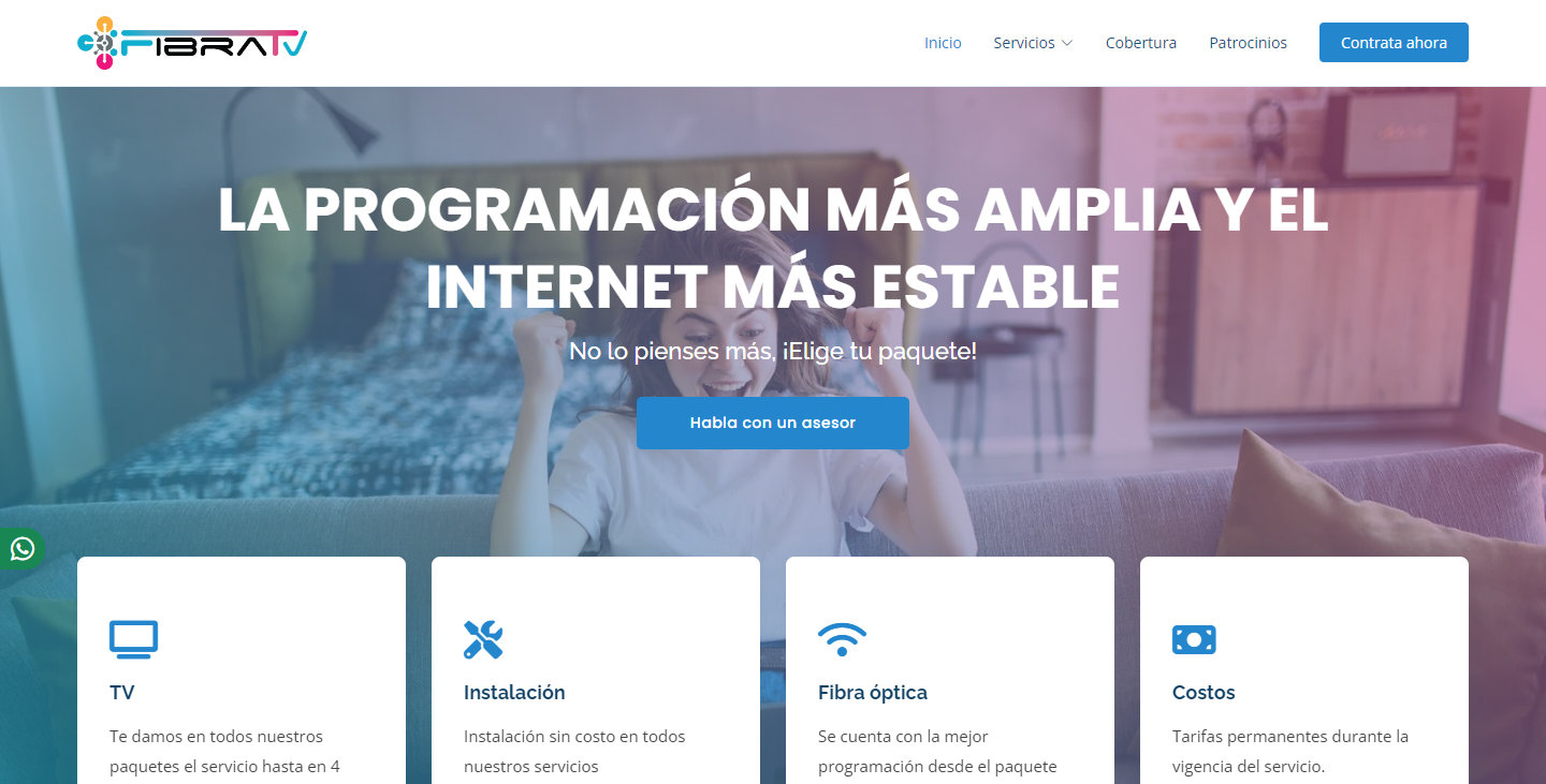 Sitio web Fibra Tv